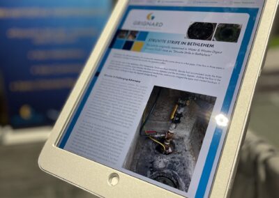 Grignard Website Displayed on iPad at WEFTEC 2023