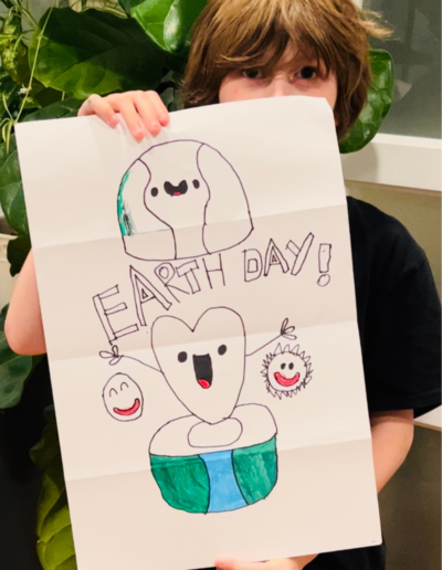 Beth's Son, Josh sharing his Earth Day drawing